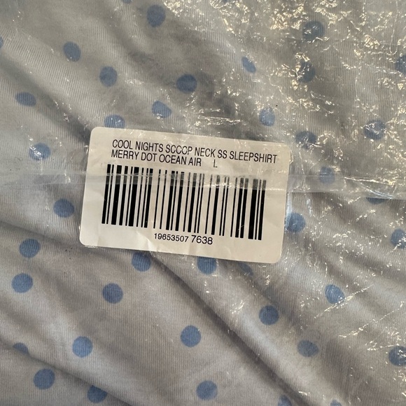 Soma Cool Nights Scoop Neck Short Sleeve Sleepshirt Merry Dot Ocean Air L - Picture 8 of 8